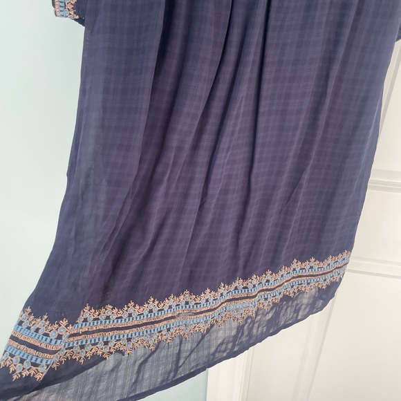 Boden dress NWT 8 embroidered V neck midi dress navy with amazing details - Picture 5 of 15